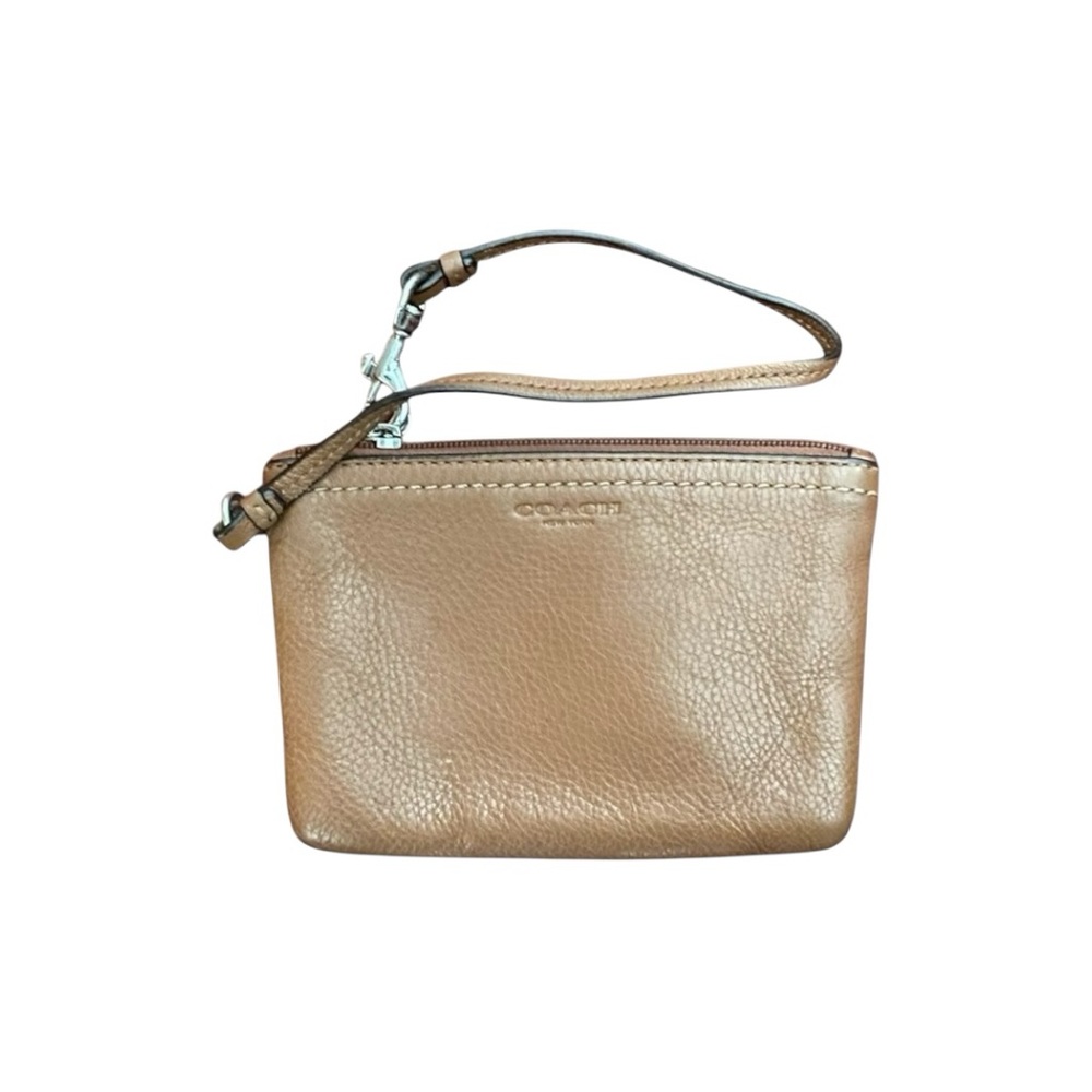 Coach Cognac Brown Leather Wristlet Wallet